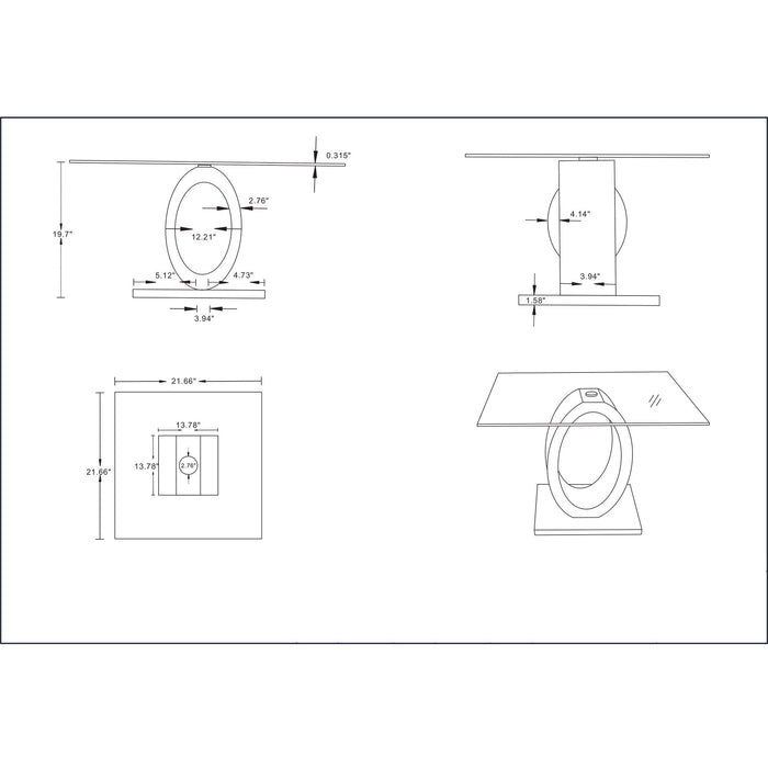 Tracker - End Table - Brown White