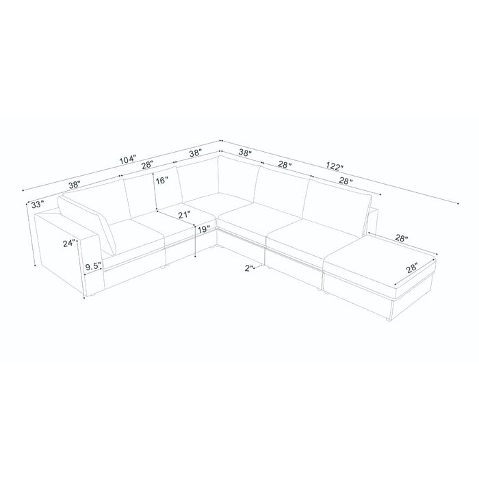 Modern Reversible Modular Sectional