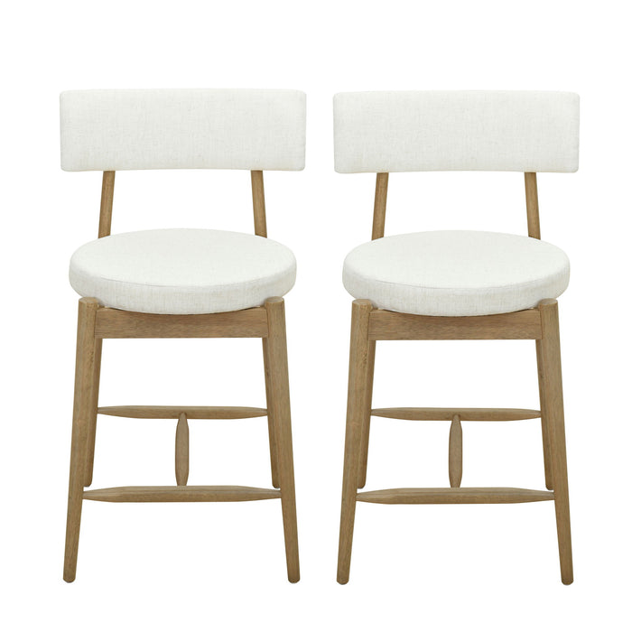 Mid Century Modern Counter Stools, Fabric Upholstered Chairs