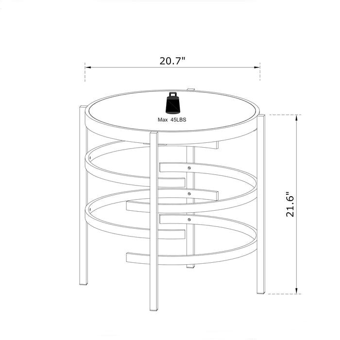 Round Table With Sintered Stone Top And Sturdy Metal Frame