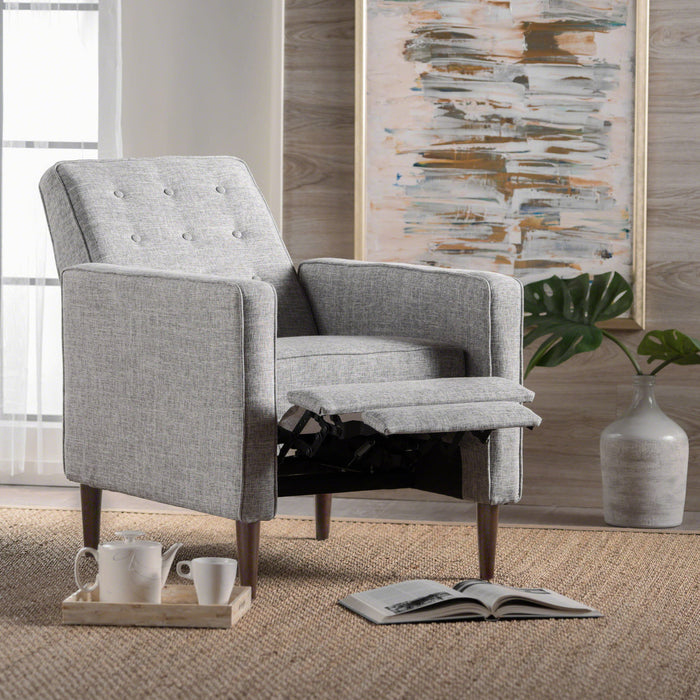 Upholstered Fabric Recliner With Button Tufted (Set of 2) - Light Gray