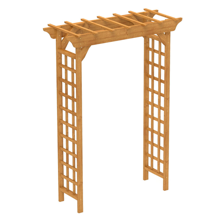 Arbor, Wedding Arch For Ceremony, Trellis For Plant Climbing, Christmas Decor Pergola For Garden Backyard - Yellow