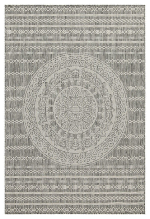 Sunshine - 5'3" X 7'3" Indoor, Outdoor Area Rug - Silver - Polypropylene
