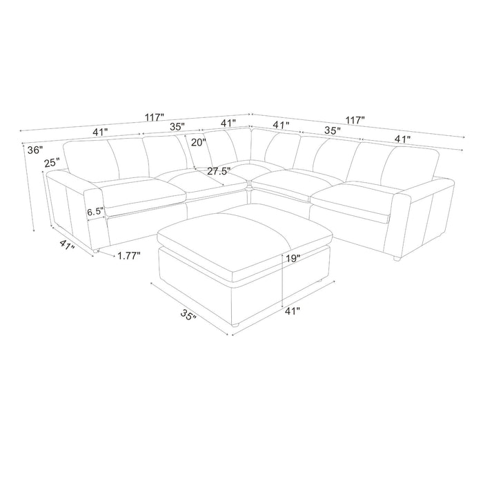 Upholstered Large Seating Modular Sectional
