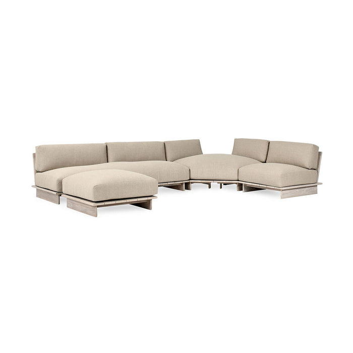 Livia - Teak 3 Piece Outdoor Sectional - Taupe