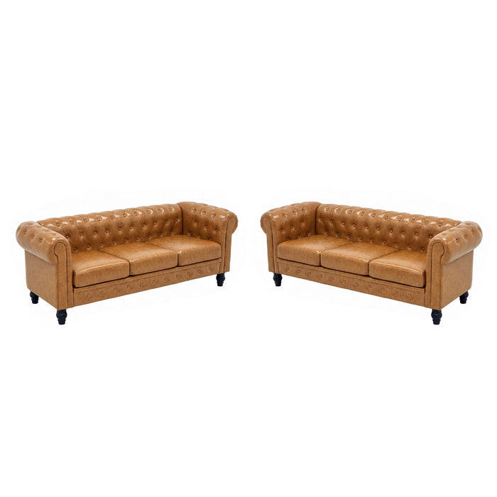 2 Piece Sofa Set With Rolled Armrests