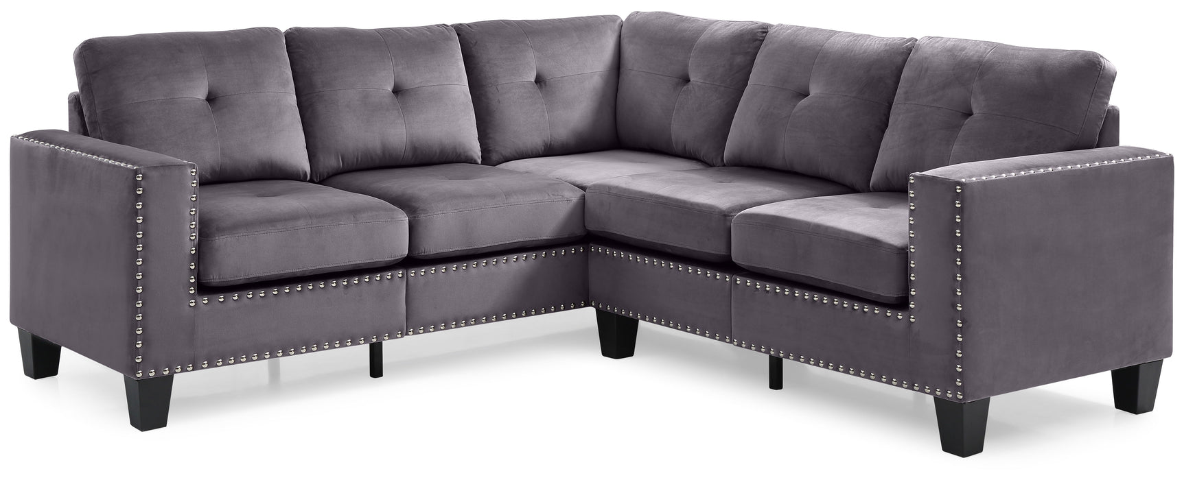 Glory Furniture Nailer Sectional, Gray