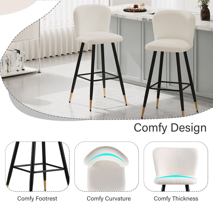 Modern Style Barstool, Tipped Ends, Suitable For Various Decoration Styles - White