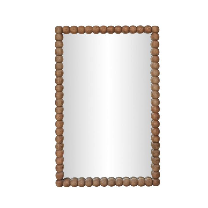 Cheyanne - 29" x 44" Carved Solid Wood Rectangular Wall Mirror - Natural