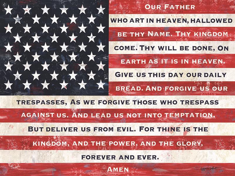 Our Father Flag By Annie Lapoint (Framed Small) - Red