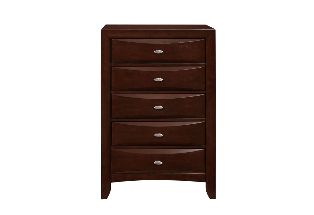Linda - 5 Piece Queen Bedroom Set - Merlot
