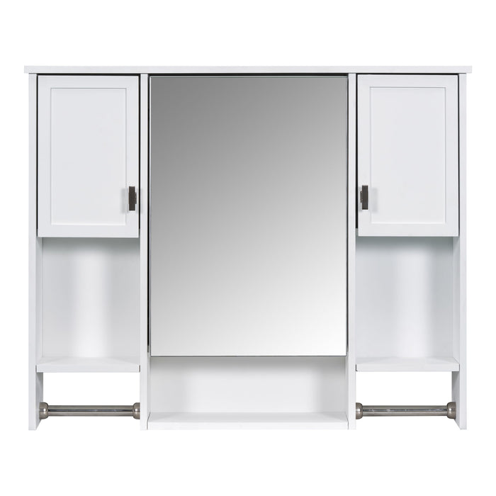 Wall Mounted Bathroom Storage Cabinet With Mirror, Medicine Cabinet With Towel Bar