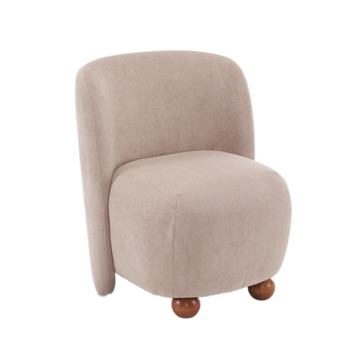 Modern Low Back Accent Upholstered Armless Living Room Chairs, Round Feet