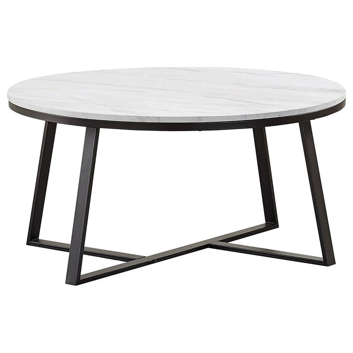 Melisa - 2 Piece Coffee And End Table Set - White Marble