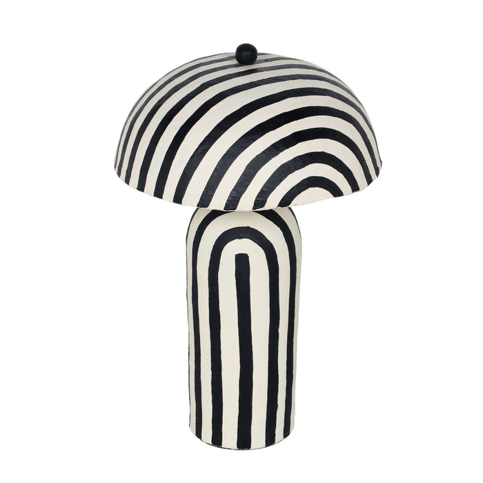 Maiori - Striped Papier Mache Table Lamp