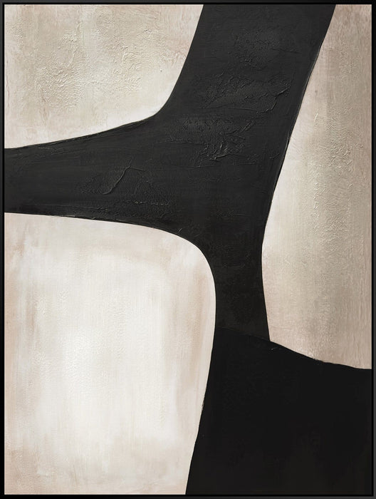 Sable Contours I - 35 X 47 - Hand-Embellished Canvas In Frame - Black