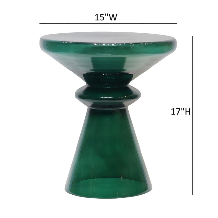 Aventura - Sculptural Blown Glass Accent Table - Green