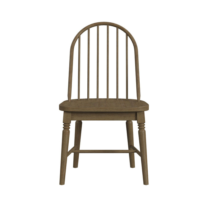 Heritage - 5 Piece Standard Height Dining Set (Round Table And Four Oak Brown Chairs) - Oak Brown And Black