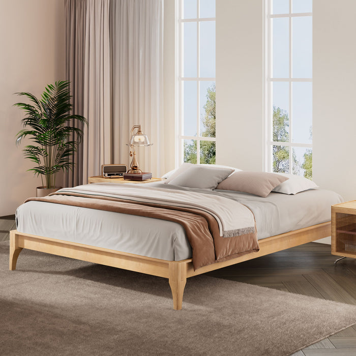 Solid Dry Bamboo Platform Bed Frame, With Slat Support
