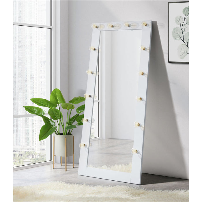 Lindy - Floor Mirror - Glossy White