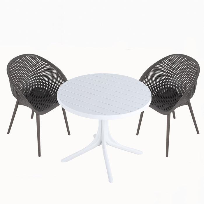 Modern Lounge Chair Set With Round Table