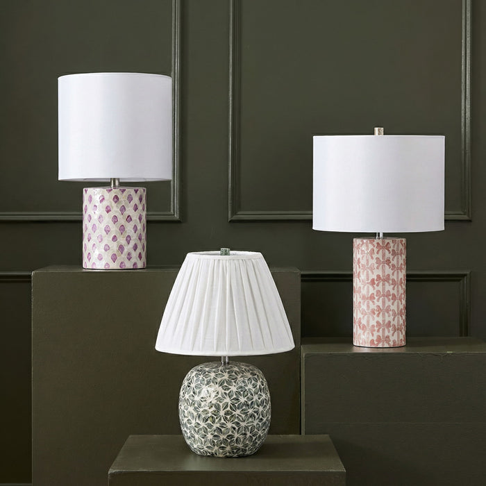 Lassy - Ribbon Capiz Shell Table Lamp - Pink