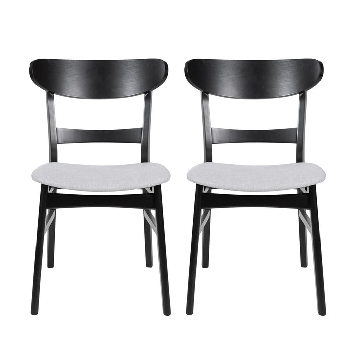Mid Century Dining Chairs With Cushioned Seats And Wood Frame (Set of 2)