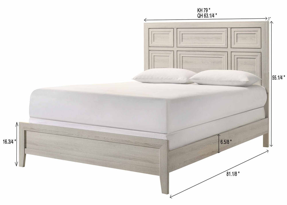 Lorraine - King Bed - Antique White