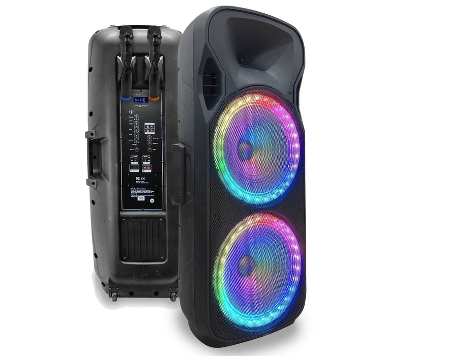 Double 15" Portable Pro Speaker - Black