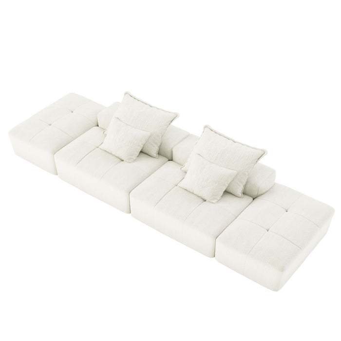 Modern Oversized Diy Combination Modular Sectional Sofa With Pillows