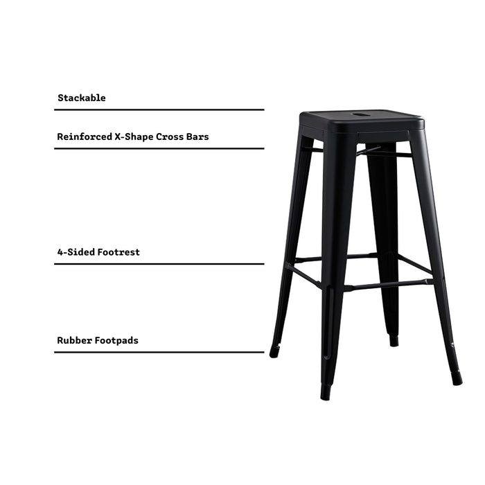 Backless Bar Stools (Set of 2) - Black