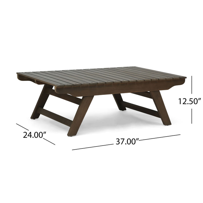 Outdoor Acacia Wood Coffee Table With Open Slat Design