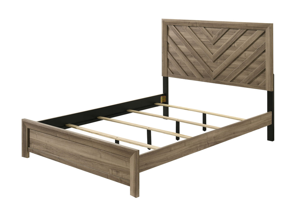 Valor - Twin Panel Bed - Light Bown