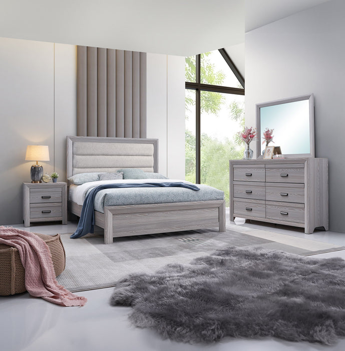 Adelaide - Queen 4 Piece Upholstered Bedroom Set - Drift Wood