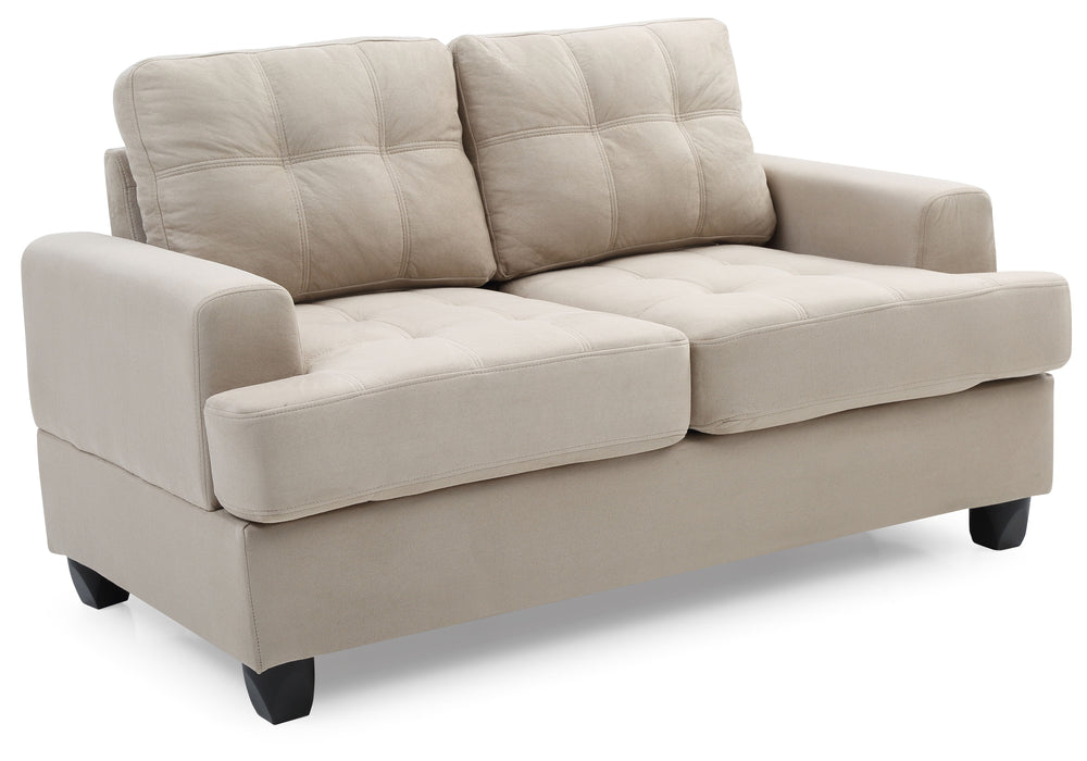 Glory Furniture Sandridge Loveseat, White - Microfiber
