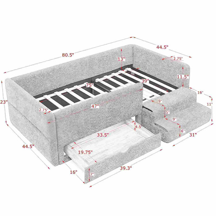 Safe Kids Bed With Guardrails And Storage
