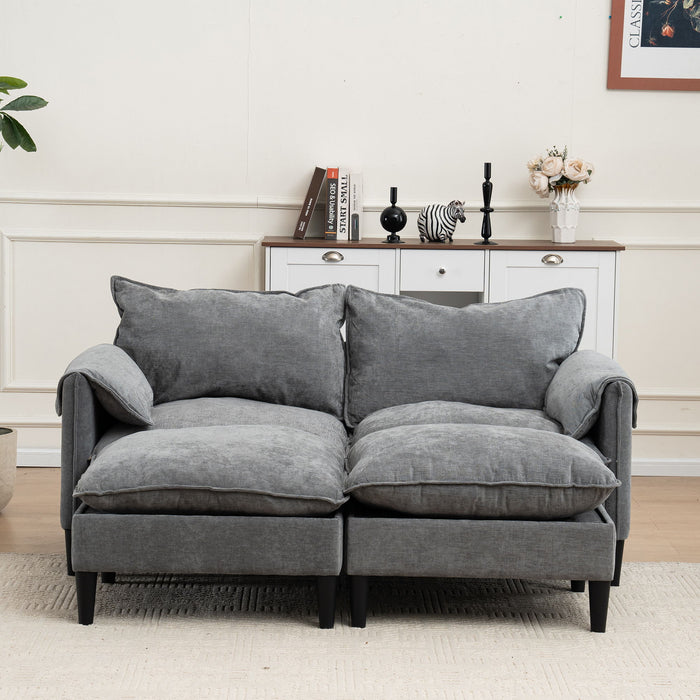 Convertible Combination Sofa With Footstools With Storage