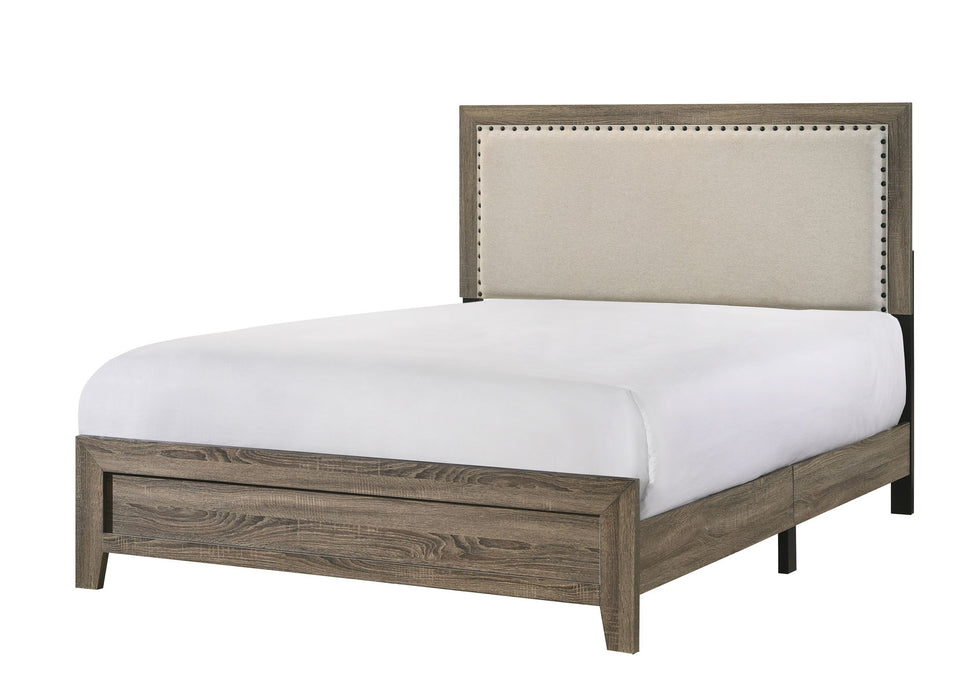 Millie - Twin Upholstery Bed In One Box - Warm Gray
