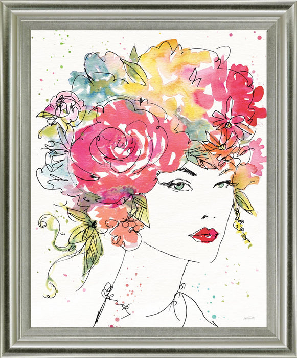 Whimsical Bloom Portrait - 28" x 34" Framed Wall Art