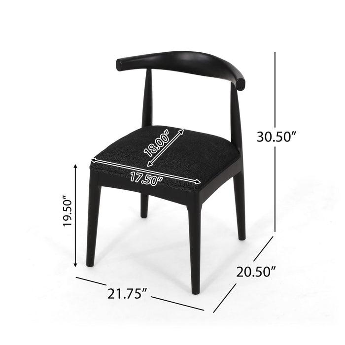 Mid Century Modern Dining Chair Set With Upholstered Seating