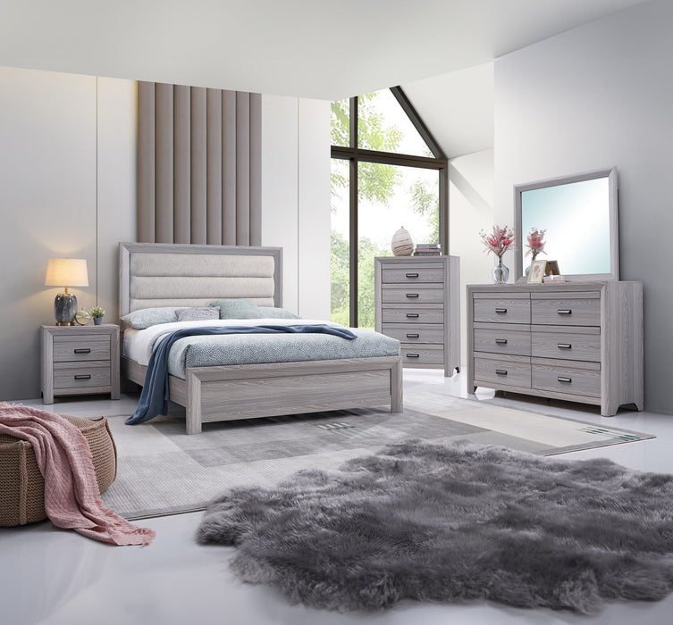 Adelaide - Upholstered Twin Bed - Drift Wood