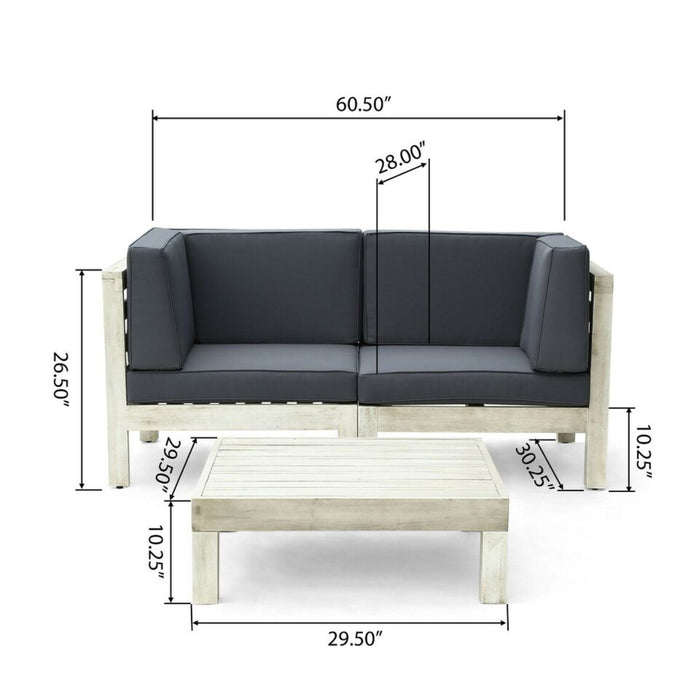Oana - 3 Piece Love Seat Set With Coffee Table