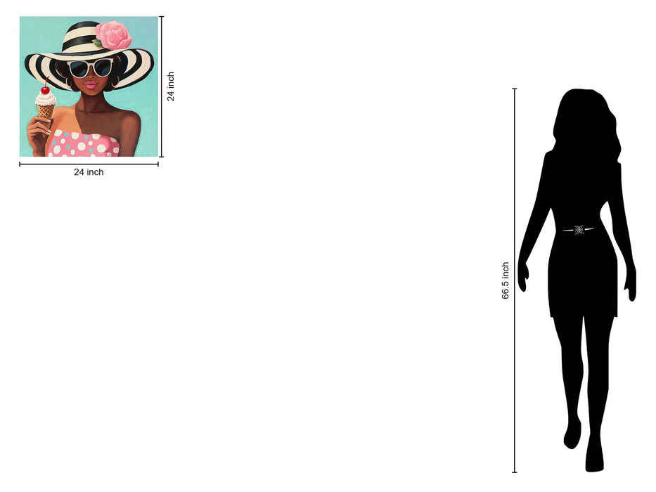 Chic Sundae Glam - 24" x 24" Framed Wall Art