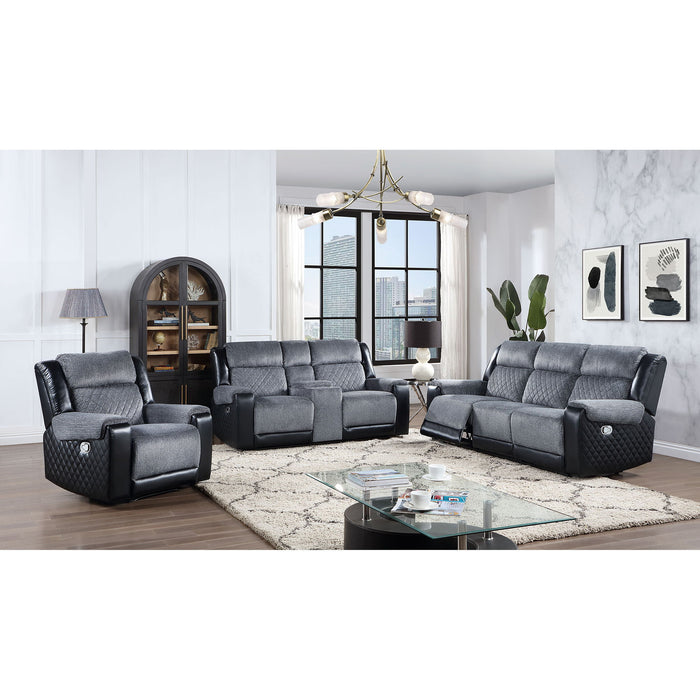 Alicia - Console Reclining Loveseat - Gray Black
