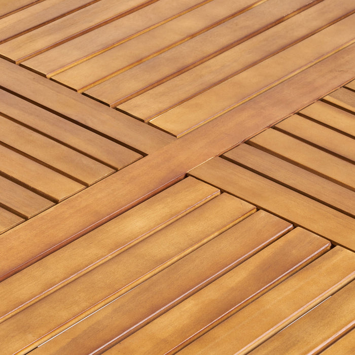 Outdoor Rustic Patio Acacia Bistro Set With Cushions