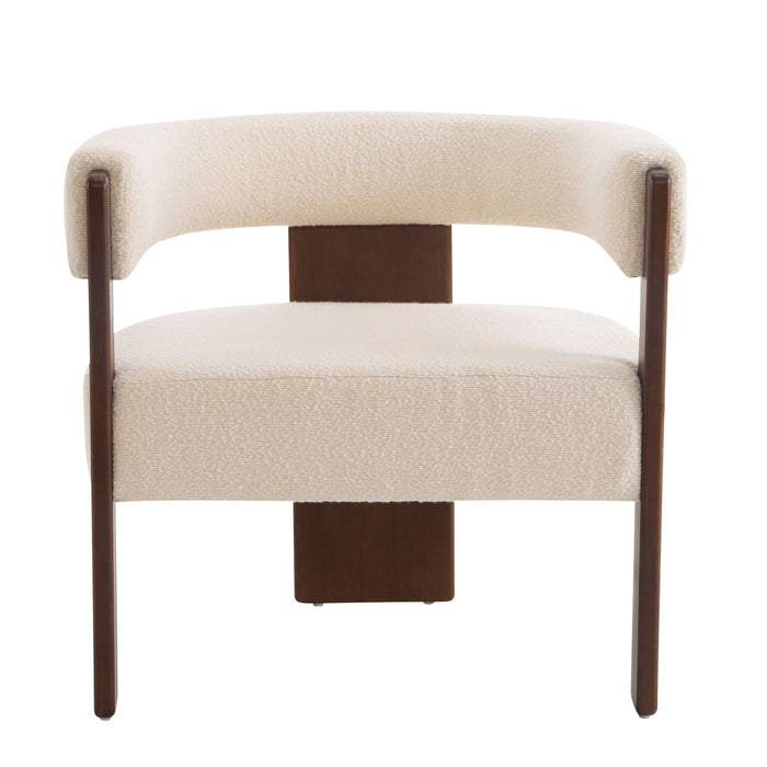 Modern Upholstered Accent Arm Chair With Barrel Back Design