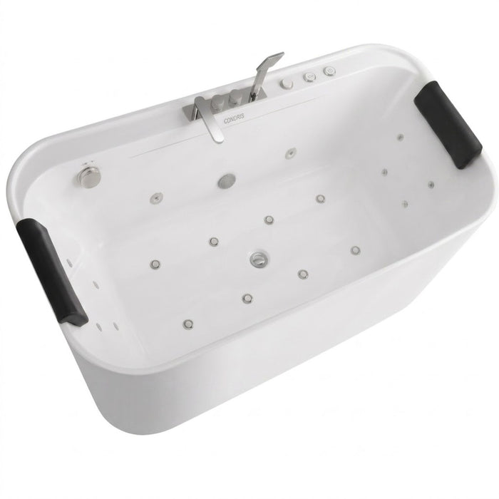 Serenity - Massage Bathtub With Whirlpool Massage, Bubble Bath, LED Air Jets And Hidden Waterfall - White
