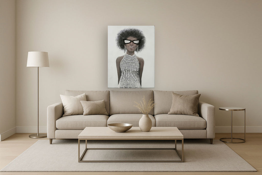Glam Sparkle Reflection - 30" x 40" Framed Wall Art