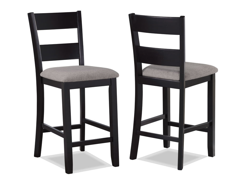 Lester - 5 Piece Counter Height Table Set - Charcoal / Gray