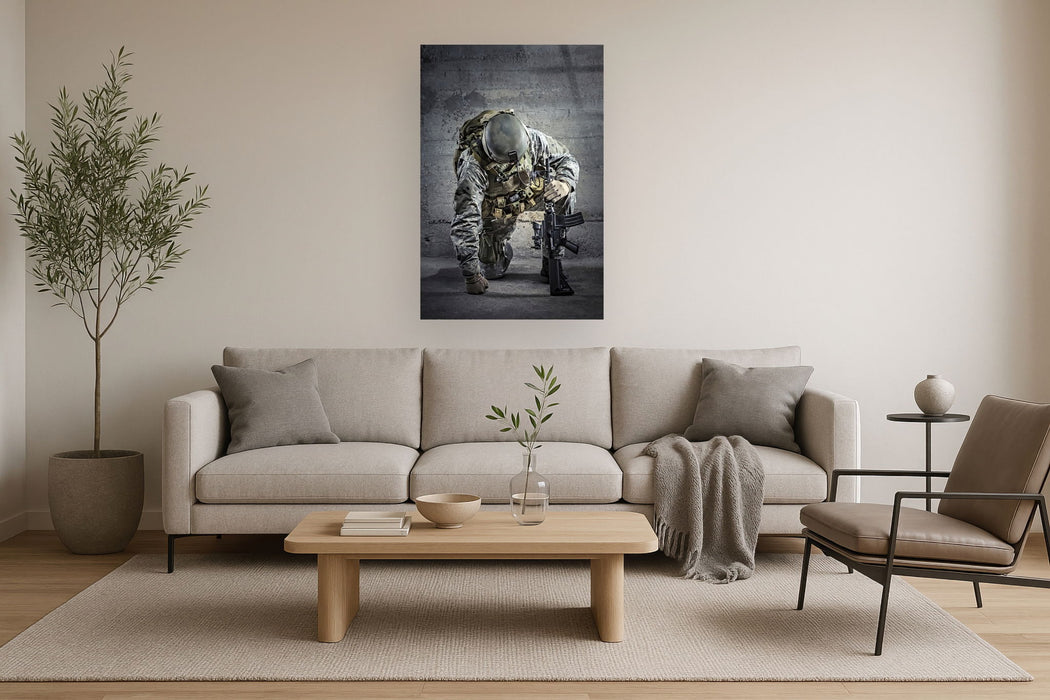 Tempered Glass With Foil - Kneeling Solider - Dark Gray